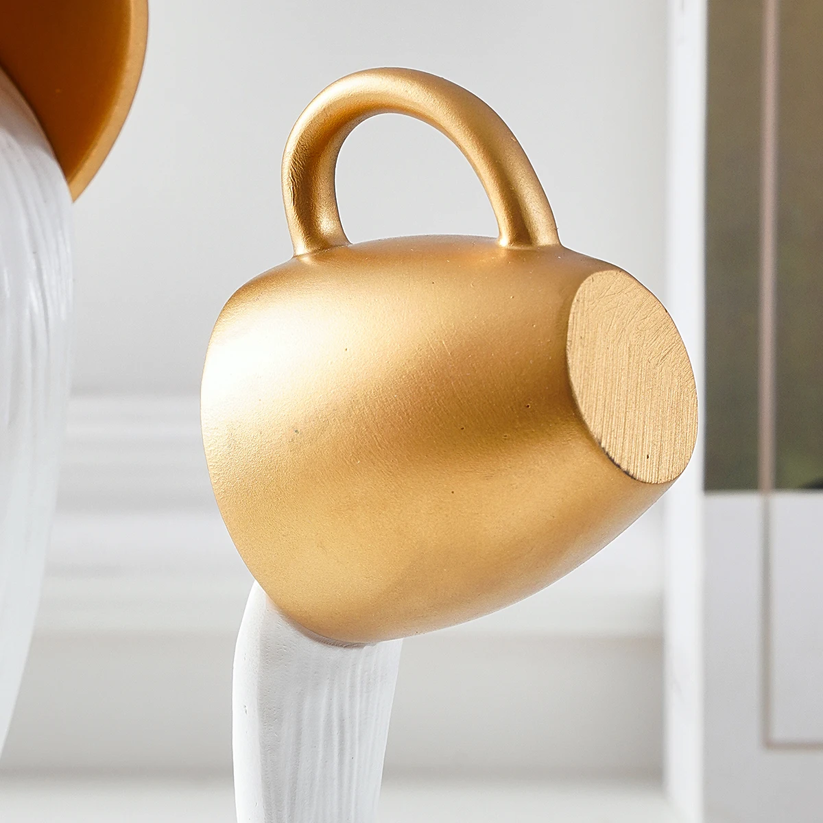 1PC, a three-dimensional suspended anti-gravity tipping coffee cup decorative item made of resin. thumbnail 4