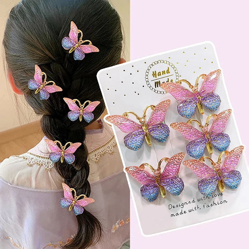 5PCS/Set Lace Bow Princess Baby Hairpins Cute Cartoon Bear Rabbit Sided Clips for Girl Floral Hair Clips Kids Hair Accessories thumbnail 5