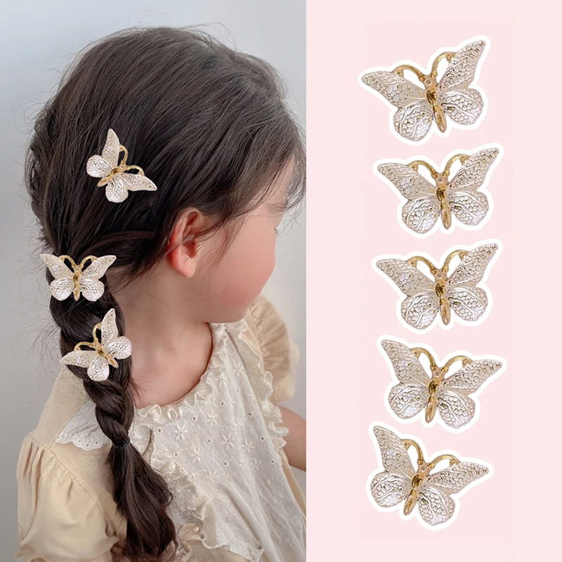 5PCS/Set Lace Bow Princess Baby Hairpins Cute Cartoon Bear Rabbit Sided Clips for Girl Floral Hair Clips Kids Hair Accessories thumbnail 6