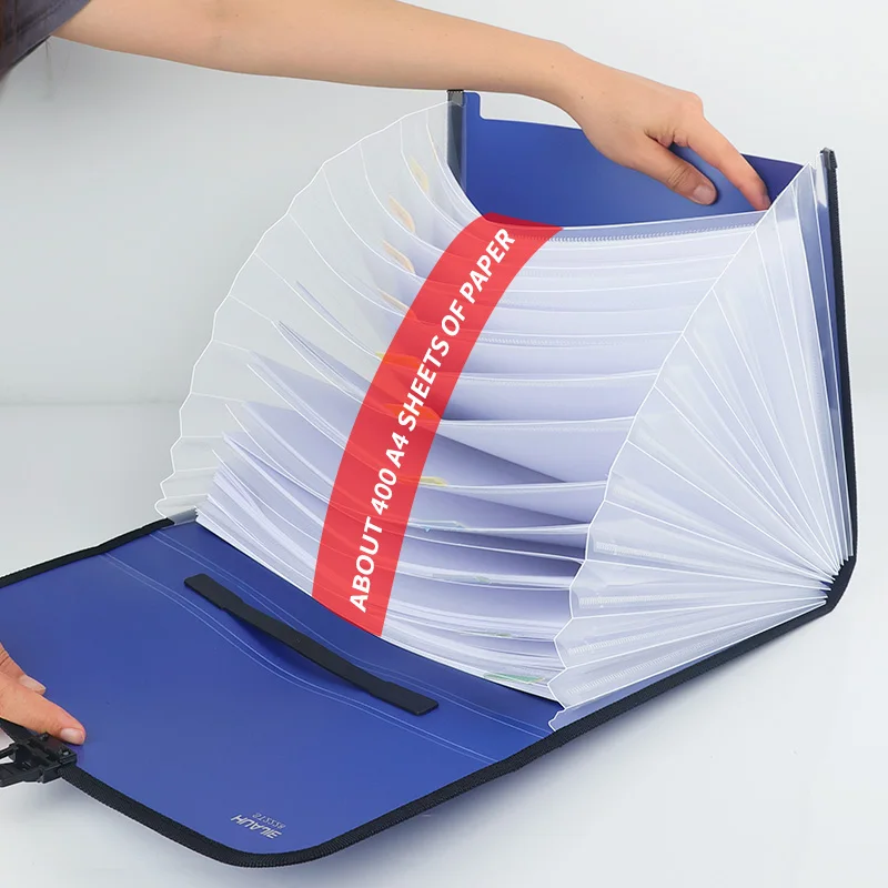 HUAJIE A4 Accordion File Folder with Handle, Large Capacity Multi-layer Document Organizer for Students & Office Subject Storage thumbnail 3