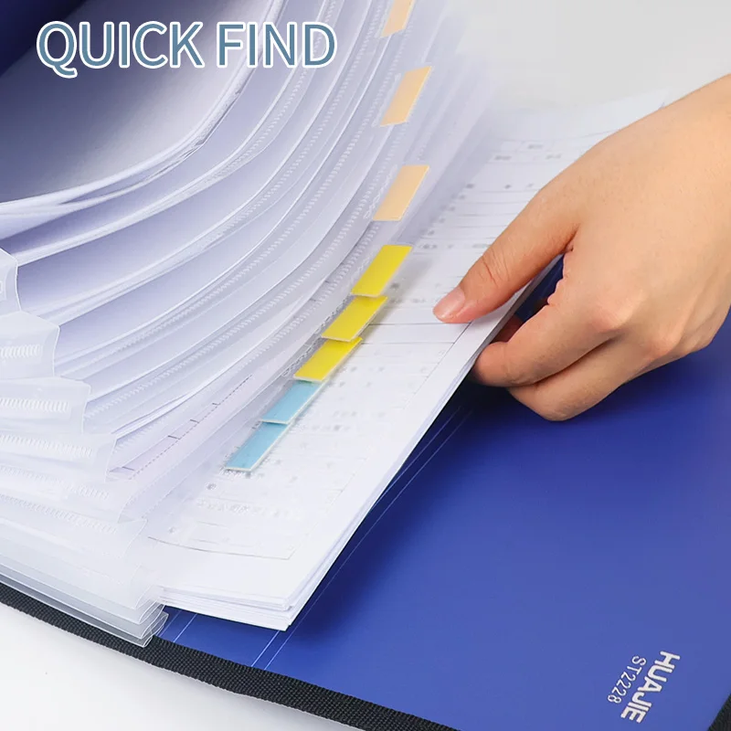 HUAJIE A4 Accordion File Folder with Handle, Large Capacity Multi-layer Document Organizer for Students & Office Subject Storage thumbnail 4