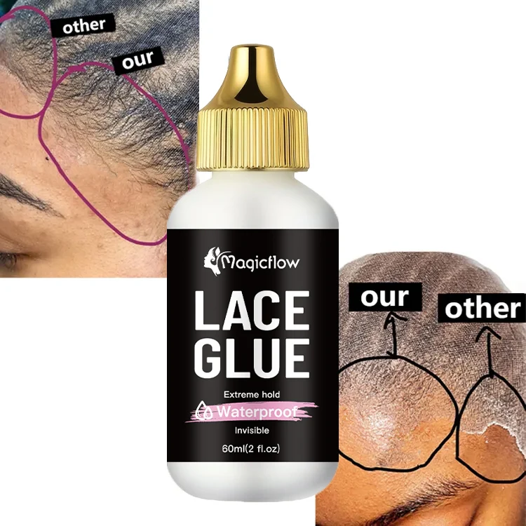 60ml/2fl.oz Waterproof Wig Lace Glue - Strong Hold, Invisible, Quick Dry & Easy Removal - No Odor Adhesive for All Wigs thumbnail 3