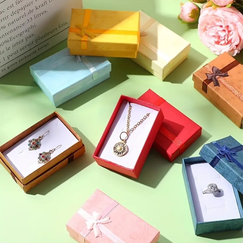Wholesale 24pcs Assorted Colors Jewelry Sets Display Box Necklace Earrings Ring Box 5*8*2.5cm Packaging Gift Box mixed thumbnail 6
