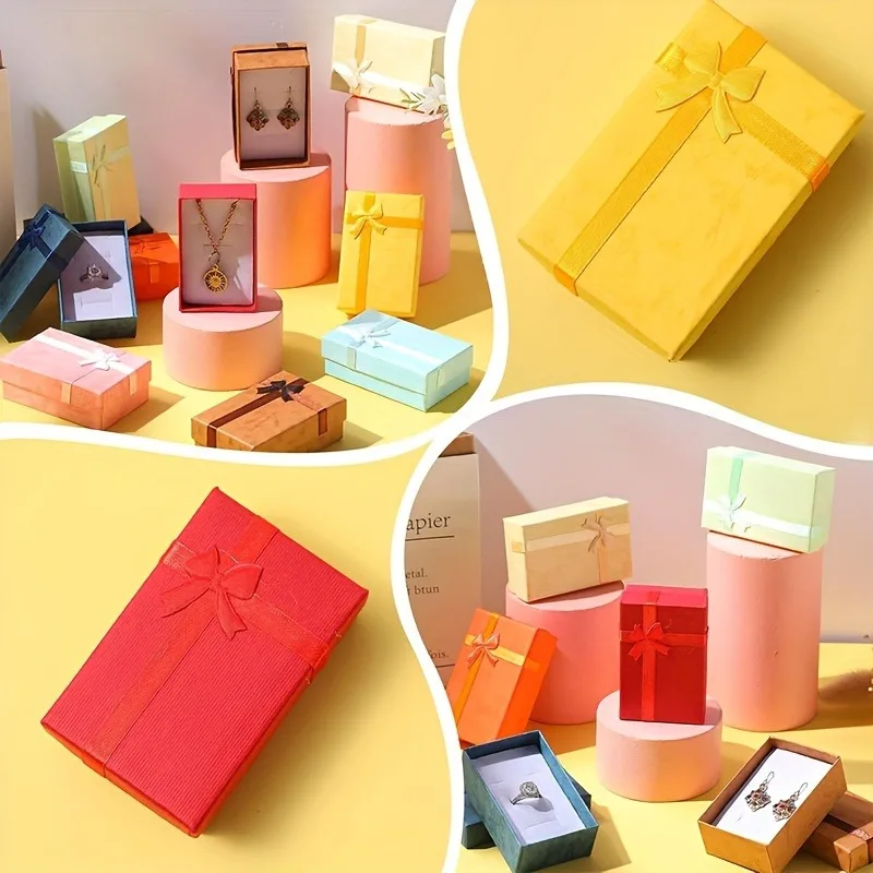 Wholesale 24pcs Assorted Colors Jewelry Sets Display Box Necklace Earrings Ring Box 5*8*2.5cm Packaging Gift Box mixed thumbnail 4