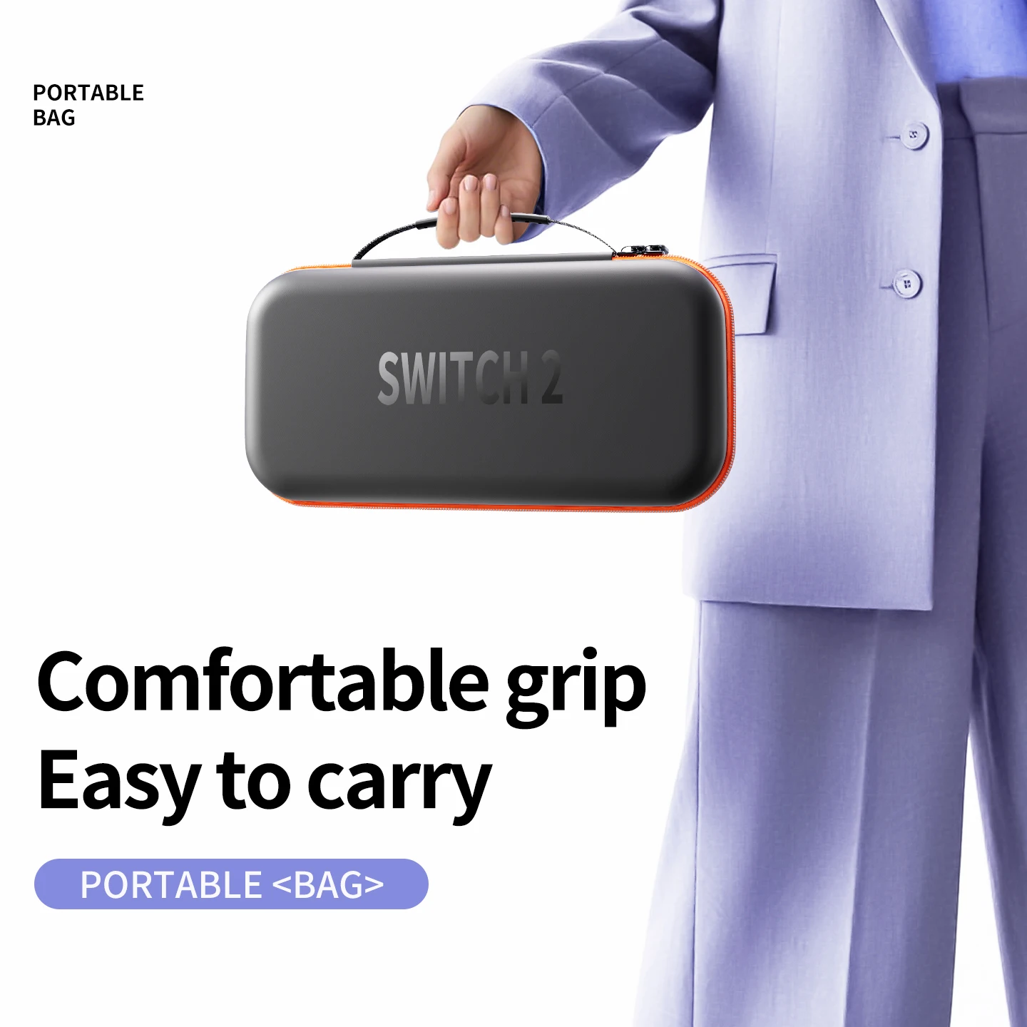Carrying Case for Nintendo Switch 2 Model, Portable Hard Shell Pouch Carrying Travel Game Bag for Nintendo Switch 2 blue orange thumbnail 6
