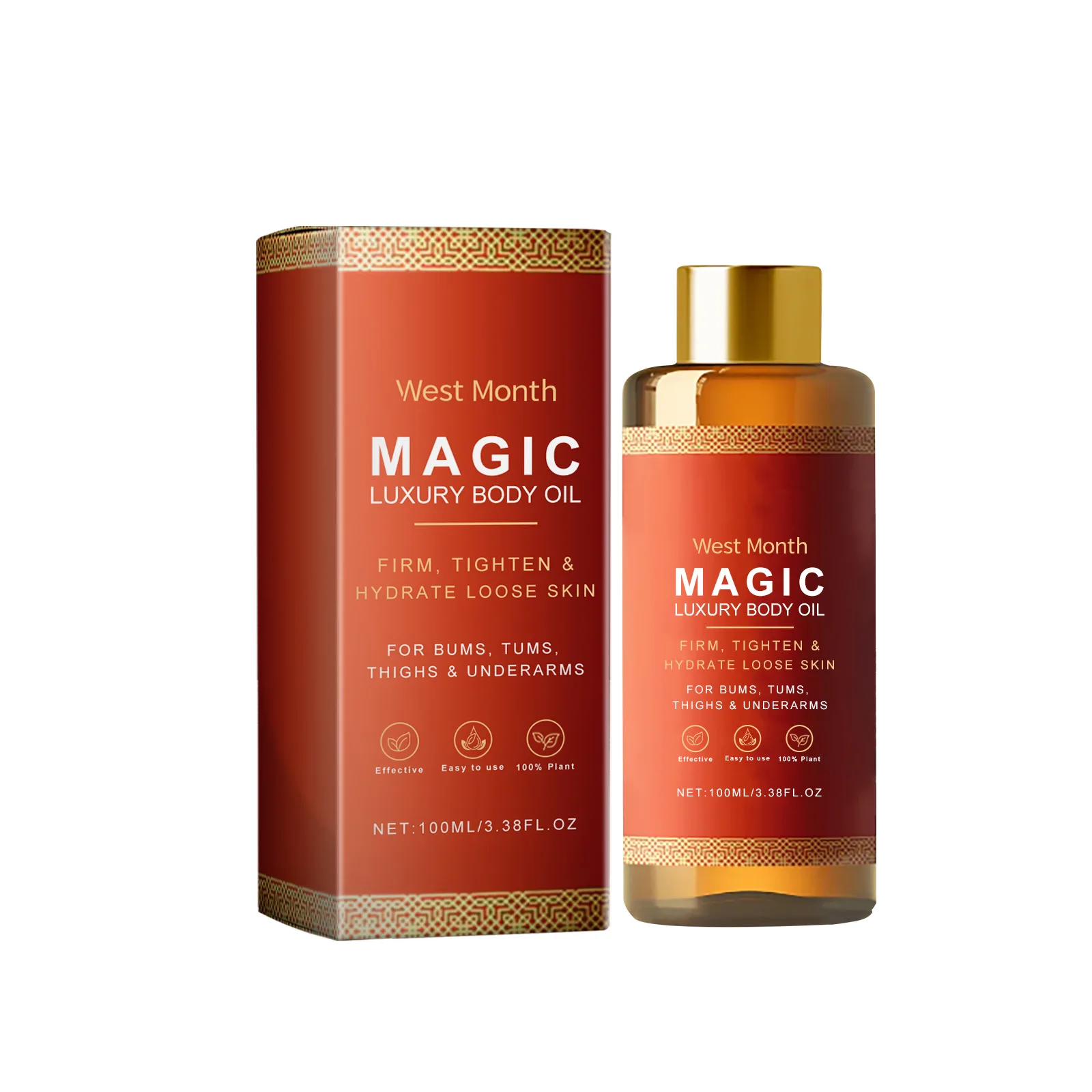 West Month Magic Luxury Body Oil Moisturizing Skin Tightening Lifting Firm Chest Thigh Lift Smooth Rejuvenation Body Massage Oil thumbnail 2