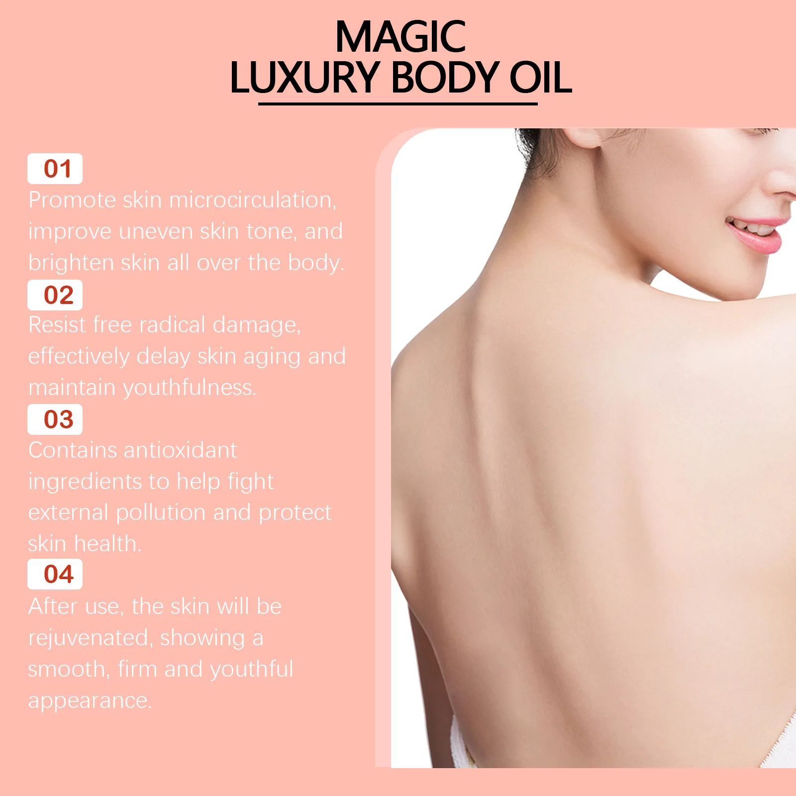 West Month Magic Luxury Body Oil Moisturizing Skin Tightening Lifting Firm Chest Thigh Lift Smooth Rejuvenation Body Massage Oil thumbnail 5