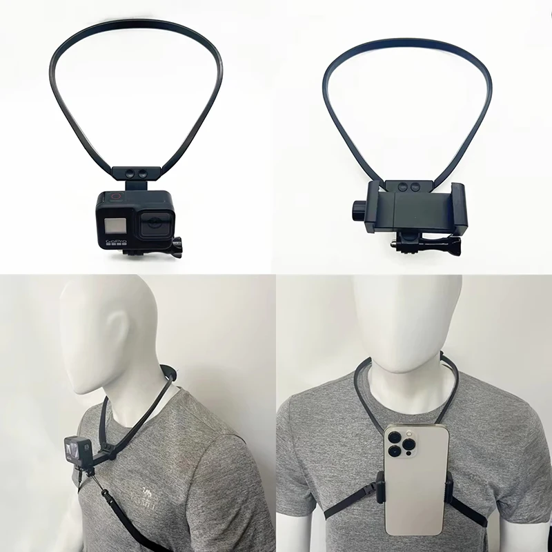 Hands Free Wearable Neck Cell Phone Stand Universal Hanging Tripod Suporte For iPhone GoPro DJI Action Video Selfie Stick Holder