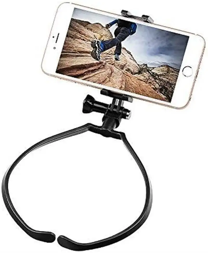 Hands Free Wearable Neck Cell Phone Stand Universal Hanging Tripod Suporte For iPhone GoPro DJI Action Video Selfie Stick Holder thumbnail 3
