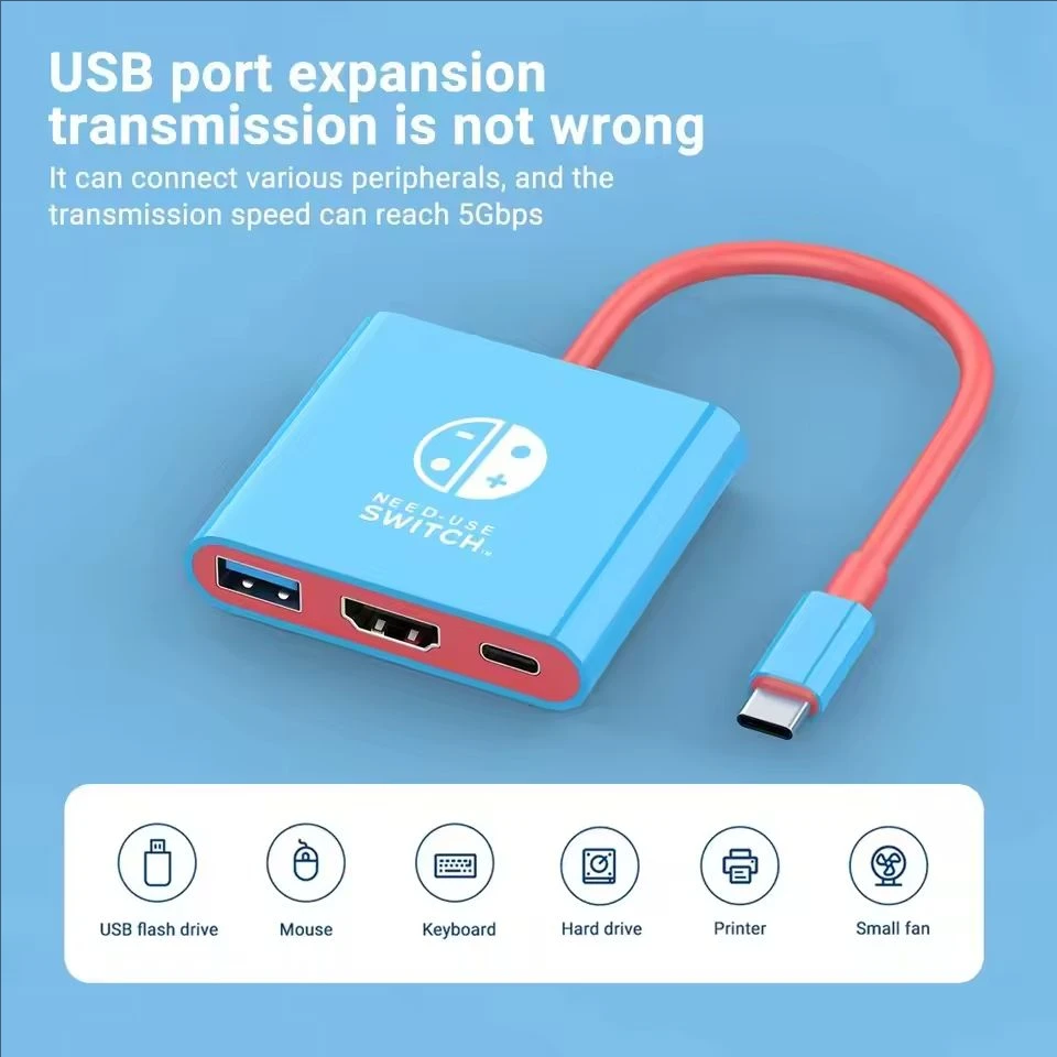Switch1 Dock 4K HDMI USB 3.0 Hub Adapter USB C Splitter TV Portable Docking Station for Nintendo Laptops PC iPad MacBook Air Pro thumbnail 5