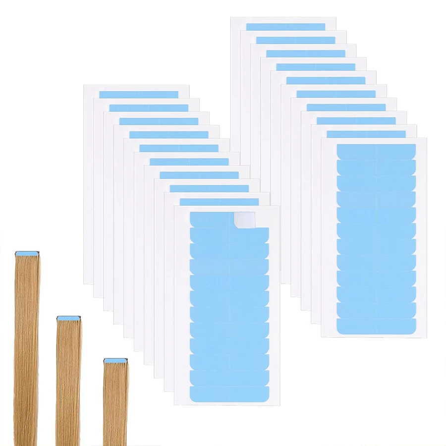 60/120/240pcs Double Sided Hair Extension Tape Adhesive Replacement Wig Tape Blue Hair Tabs for Extensions Beauty Tools