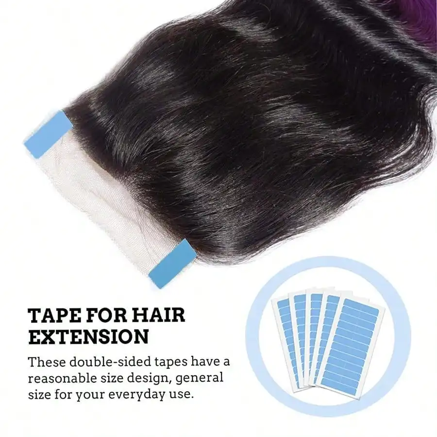 60/120/240pcs Double Sided Hair Extension Tape Adhesive Replacement Wig Tape Blue Hair Tabs for Extensions Beauty Tools thumbnail 4