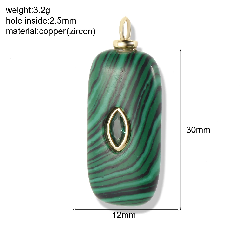 Bohemian Natural Stone Bead Charms For Jewelry Making Supplies Blue Green Stone Zircon Dijes Diy Earrings Bracelet Necklace thumbnail 5