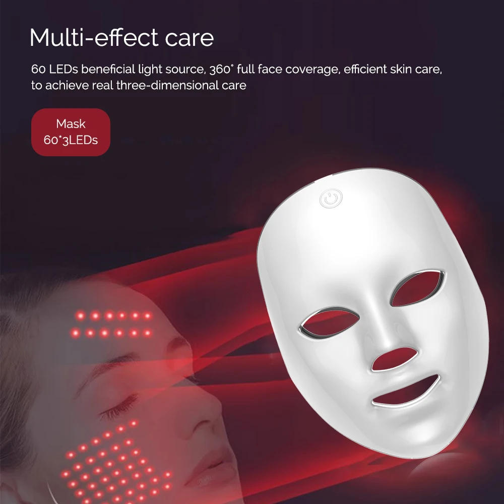 Wireless LED Mask 7 Color LED Face Mask Photon Skin Firming Anti Aging Rejuvenation Beauty Mask Machine thumbnail 2
