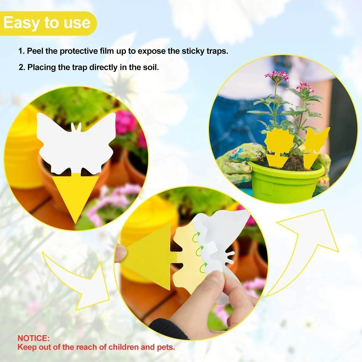 Sticky Traps Fruit Fly Trap Yellow Sticky Bug Trap for Indoor Outdoor Use Insect Pest Control Garden Strong Glue Plant ant trap thumbnail 3