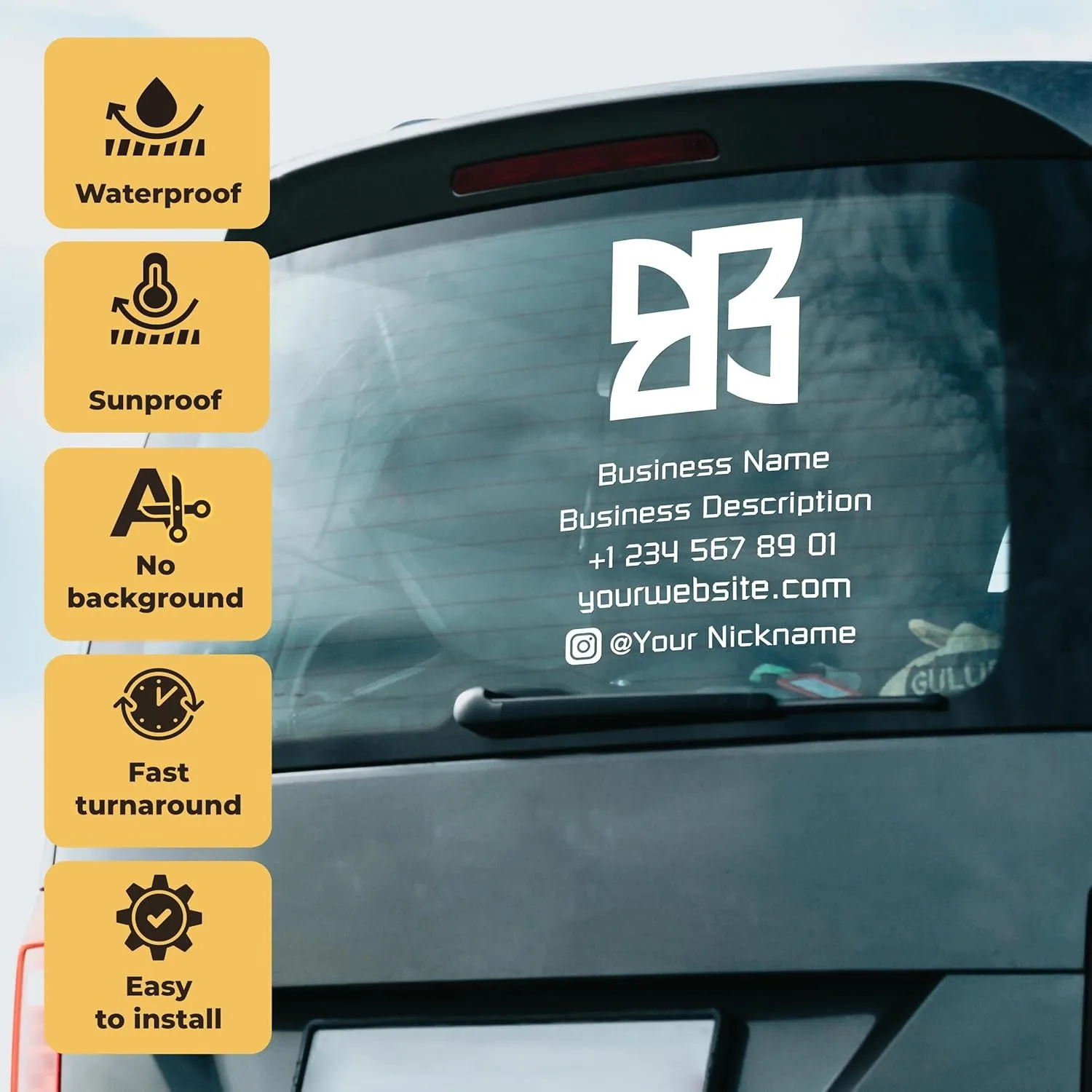 Car Stickers Customized Logo No Background Reflective Advertising Business Occlusion Personalized Glass Decorative DIY Stickers thumbnail 5