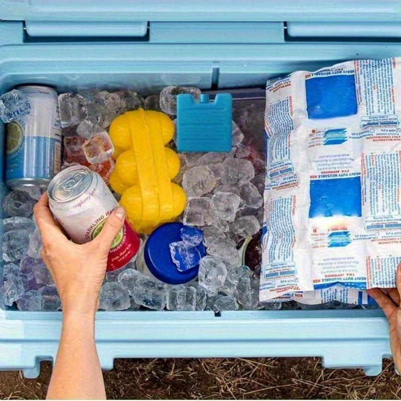 1/8pc Reusable Gel Ice Blocks Cooler Bag Stackable Insulated Food Storage Freezer Pack for Lunch Box Outdoor Activities Ice Tray thumbnail 4
