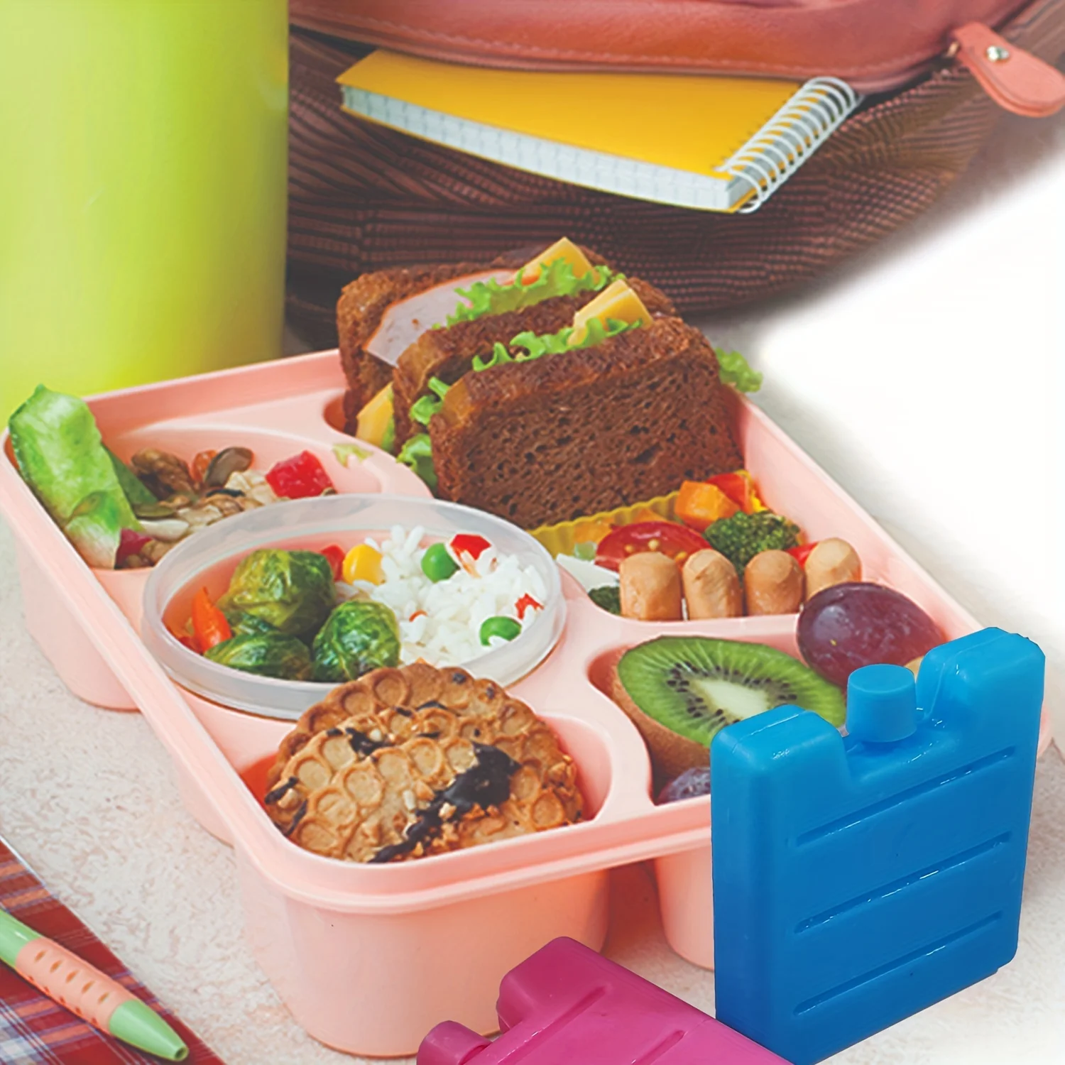 1/8pc Reusable Gel Ice Blocks Cooler Bag Stackable Insulated Food Storage Freezer Pack for Lunch Box Outdoor Activities Ice Tray thumbnail 3