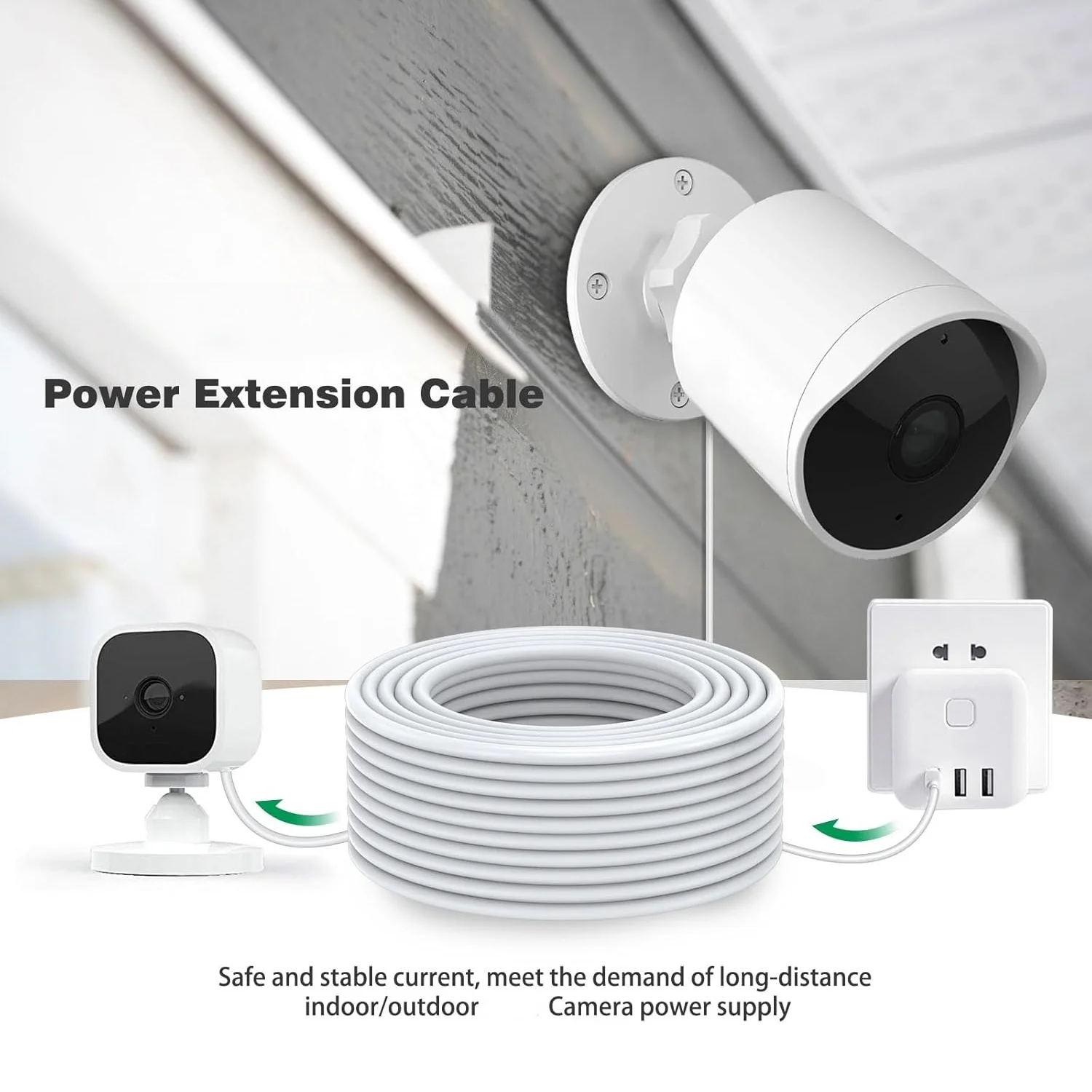 1m/5m/6m/10m/14m Micro USB Extension Fast Charging Cable For Xiaomi Camera Android Smart Phone USB Extended Charging Cord thumbnail 2