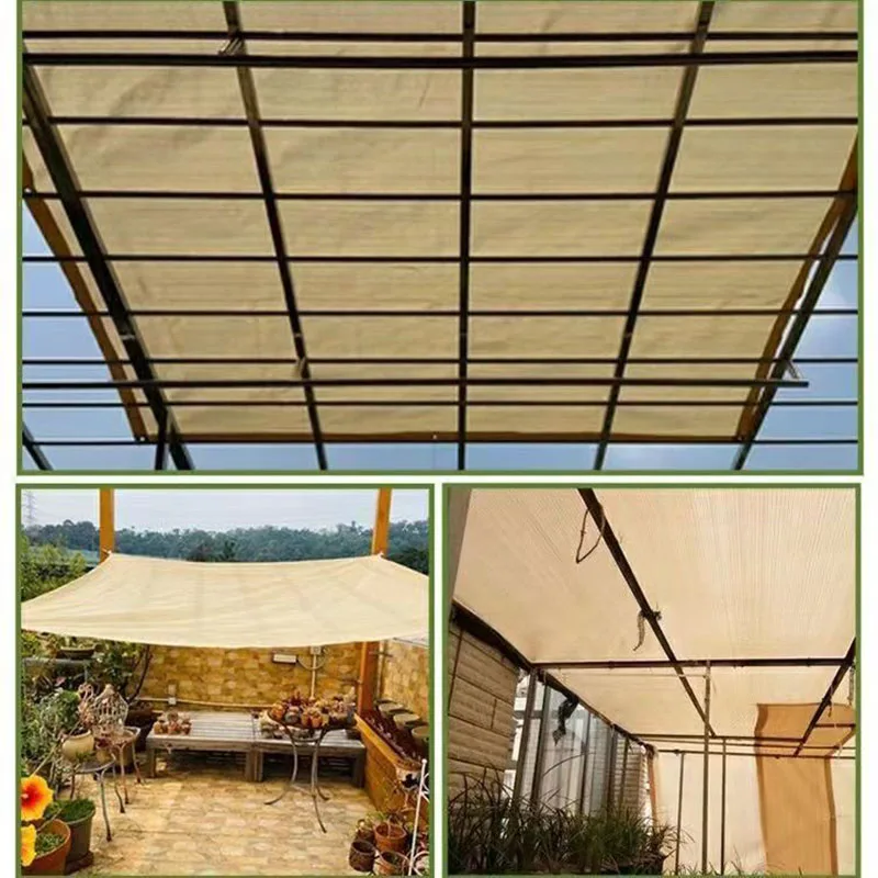 Beige  sunshade cloth sunshade durable sun protection shade mesh suitable for terrace plant greenhouse chicken coop porch thumbnail 4