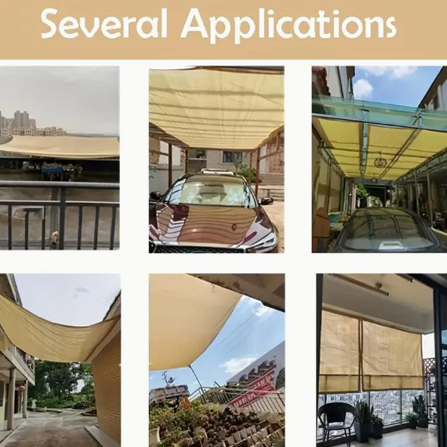 Beige  sunshade cloth sunshade durable sun protection shade mesh suitable for terrace plant greenhouse chicken coop porch thumbnail 6