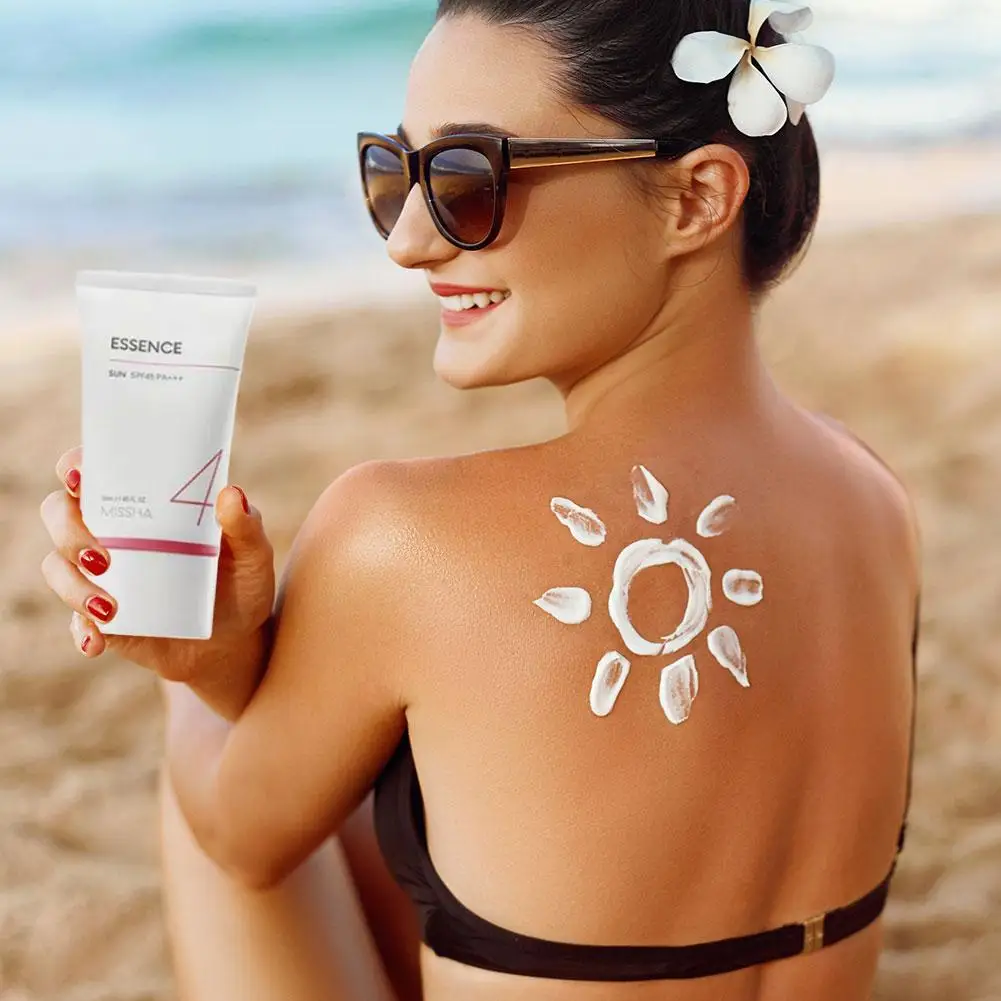 Missha Moisturizing Sunscreen AQUA Essence Bright White Waterproof Sun Protection  Soothing natural plant essences Korean Fans thumbnail 6