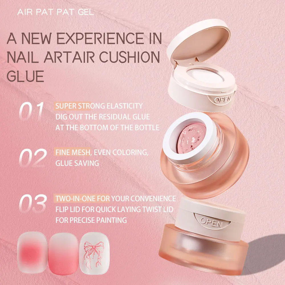 Kaniu 1pc Nail Polish Glue Pink Color Nail Art Air Cushion Patting Glue High Saturation Gypsum Painting Glue For DIY Home Salon thumbnail 3