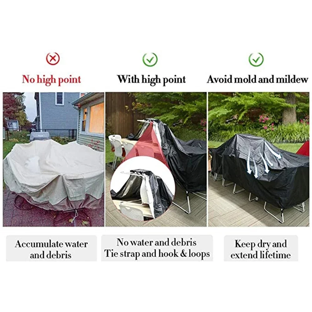 Waterproof Garden Furniture Covers, Rain and Snow Cover, Chair Covers for Sofa, Table and Chair, Dust Proof, Outdoor, 55 Sizes thumbnail 6