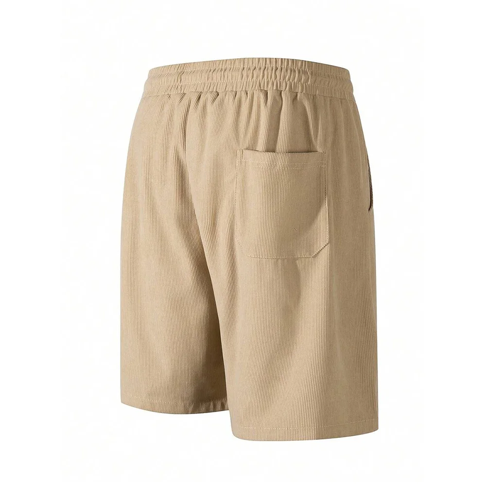 Summer Men Corduroy Sweatpants Casual Shorts Men's Beach Shorts Basketball Short Trousers Solid Color Label Sportswear Men thumbnail 2