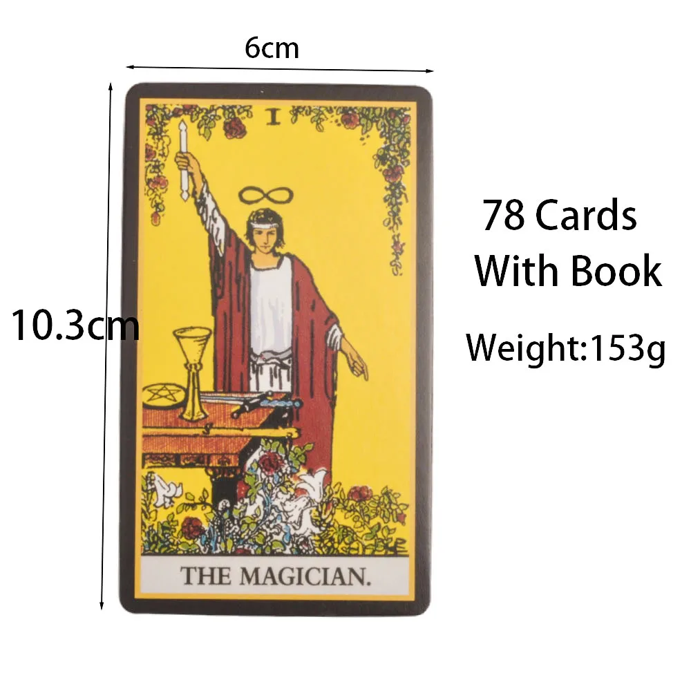 Black Classic Tarot Cards Deck 78pcs Fortune-Telling Game Set with Guidebook for Family Gatherings and Board Games thumbnail 4