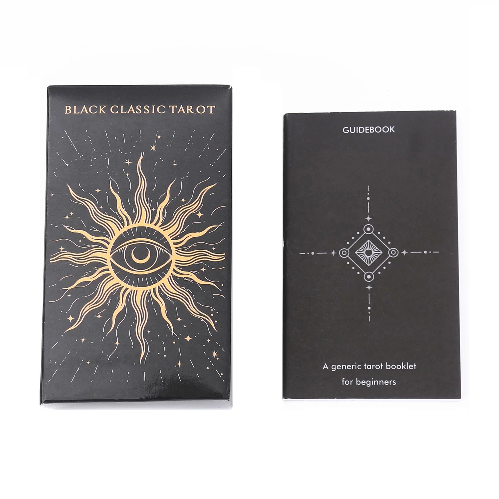 Black Classic Tarot Cards Deck 78pcs Fortune-Telling Game Set with Guidebook for Family Gatherings and Board Games thumbnail 5
