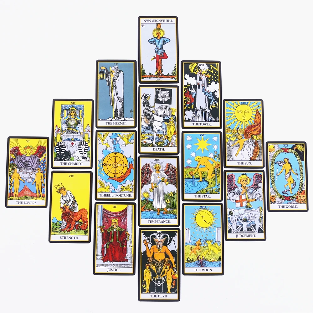 Black Classic Tarot Cards Deck 78pcs Fortune-Telling Game Set with Guidebook for Family Gatherings and Board Games thumbnail 6