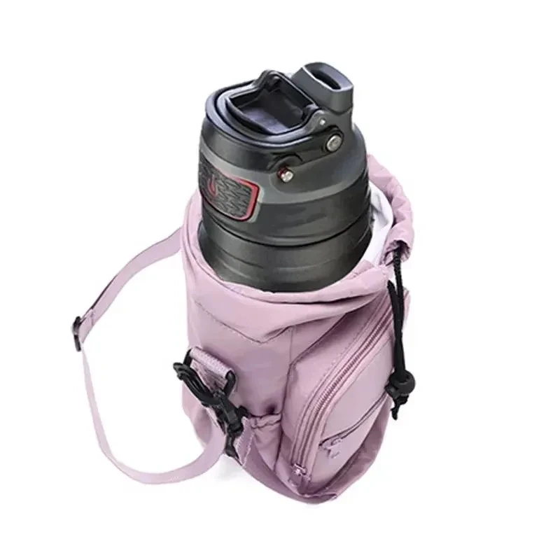 Portable Water Bottle Bag with Adjustable Strap Thermal Mugs Insulated Protective Cover Phone Pocket Outdoor Sports Travel Bag thumbnail 2