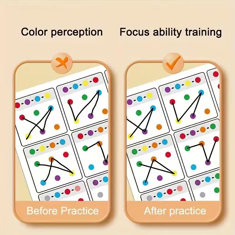 12-Page A4 Size Reusable Erasable Pen Training Link Cards, Visual Tracking Focus Attention Exercise for Kids To Improve Memory thumbnail 4