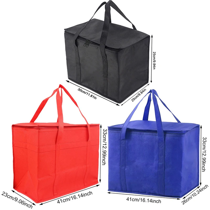 Picnic Thermal Insulated Bag For Food Outdoor Thickened Aluminum Film Cooler Bags Camping Handbag Waterproof Lunch Box thumbnail 4