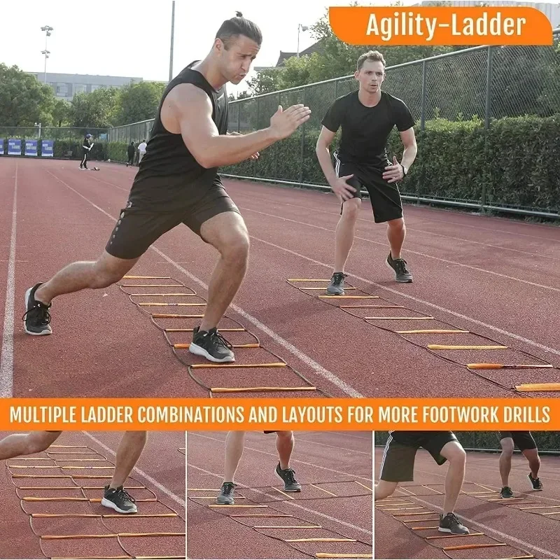 3-in-1 Soccer Training Ladder Set - Adjustable Speed Agility Equipment for Football/Basketball, PP & Nylon Footwork thumbnail 5