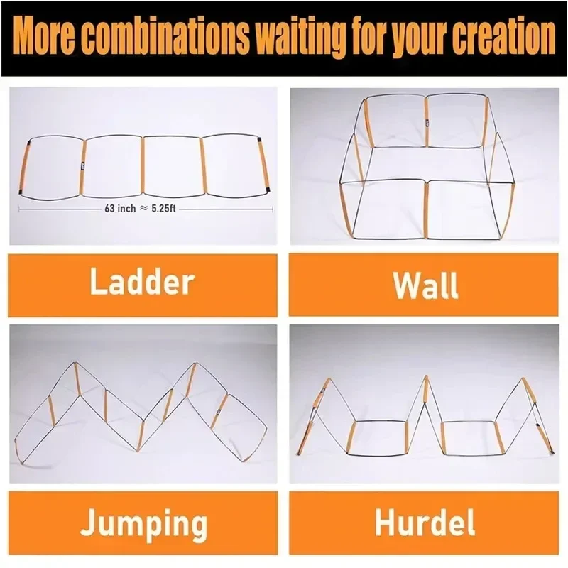 3-in-1 Soccer Training Ladder Set - Adjustable Speed Agility Equipment for Football/Basketball, PP & Nylon Footwork thumbnail 6