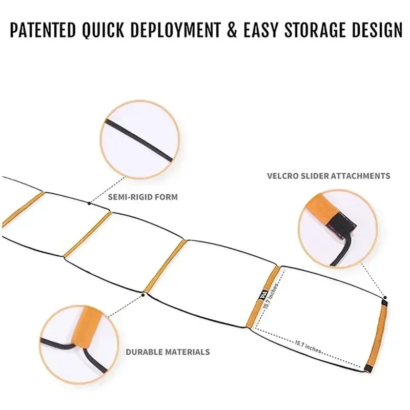 3-in-1 Soccer Training Ladder Set - Adjustable Speed Agility Equipment for Football/Basketball, PP & Nylon Footwork thumbnail 3