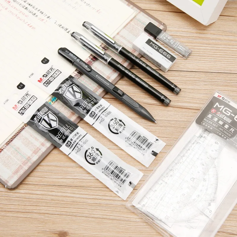 M&G 11pcs Stationery Set, 2B Pencil, Gel Pen and Refills, Ruler, Eraser Including for Primary and Middle School Students thumbnail 3