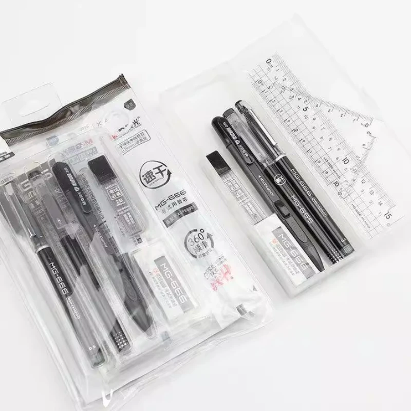 M&G 11pcs Stationery Set, 2B Pencil, Gel Pen and Refills, Ruler, Eraser Including for Primary and Middle School Students thumbnail 2