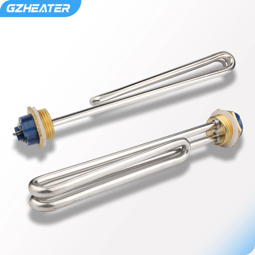 DN25 1 Inch Fold Solar Water Heater Pipe  BSP Thread Stainless Steel Heating Element 220V 4KW thumbnail 3