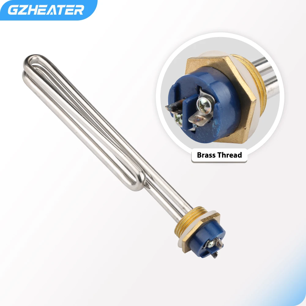 DN25 1 Inch Fold Solar Water Heater Pipe  BSP Thread Stainless Steel Heating Element 220V 4KW thumbnail 4