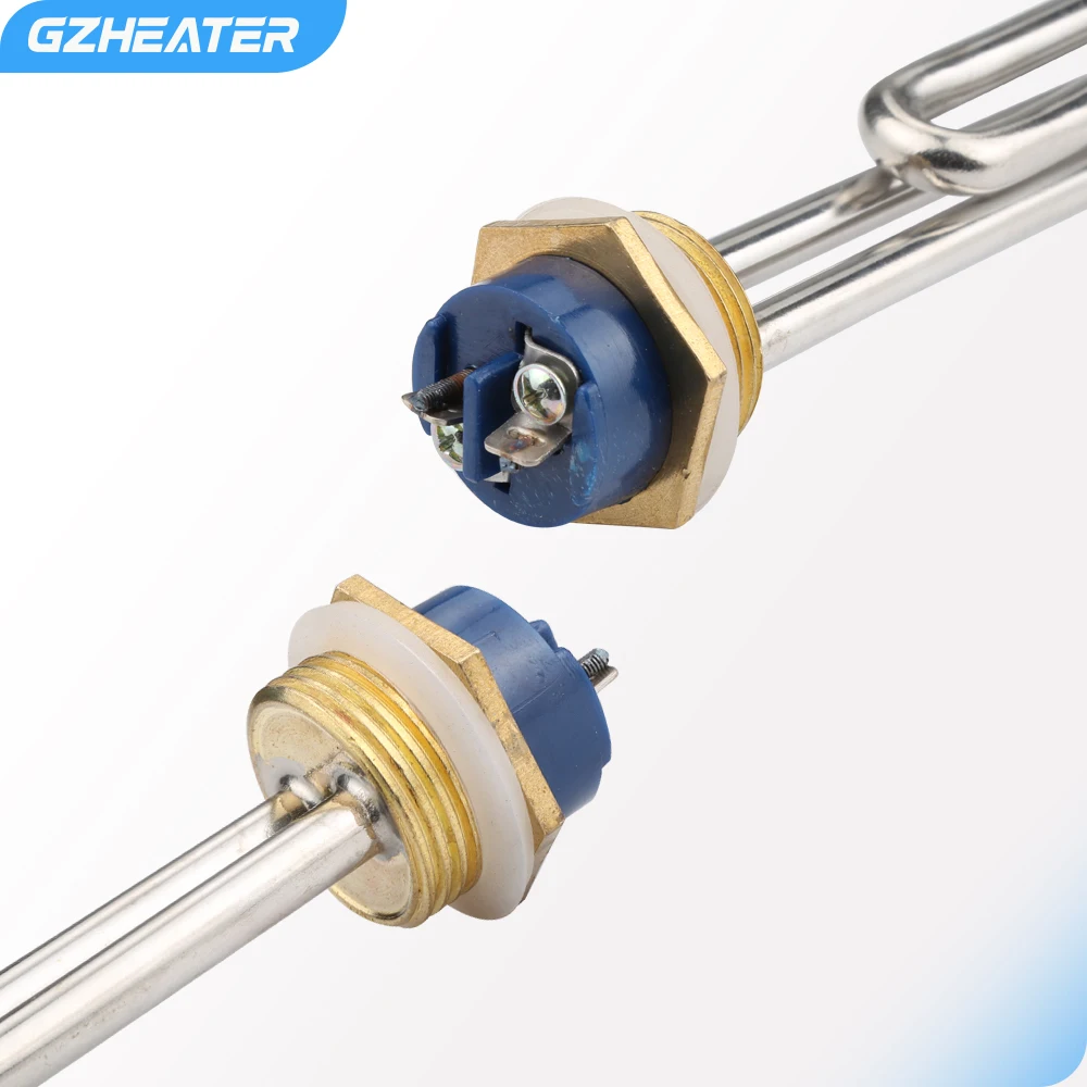 DN25 1 Inch Fold Solar Water Heater Pipe  BSP Thread Stainless Steel Heating Element 220V 4KW thumbnail 6