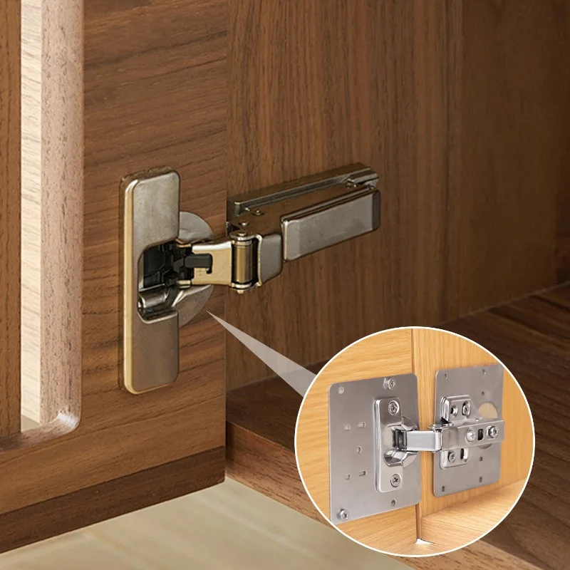 Adjustable Hinge Fixing Brace Stainless Steel Flat Hinge Repairs Brackets For Cabinet Cupboard Door Hinges Hardware Accessories thumbnail 2