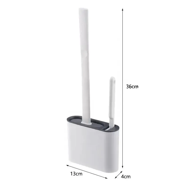 Toilet Brush Household Bathroom Wall-Mounted Cleaning Toilet Brush Silicone Toilet Brush Household Bathroom Accessories thumbnail 4