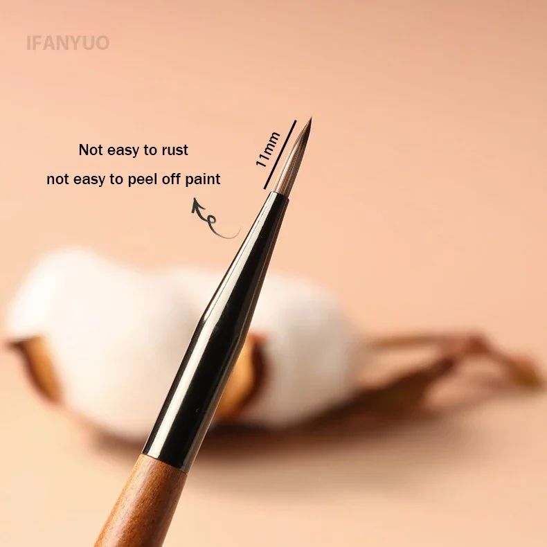 Soft Nylon Wood Handle Watercolor Nail Brush Nail Art Liner Brush Stripes Grid Flower Butterfly Painting Drawing Manicure Tool thumbnail 6