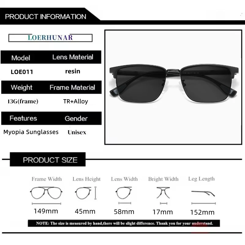 2025 Summer New Alloy HD Myopia Sunglasses Man Woman Support Custom Prescription Glasses Myopia Astigmatism High-end Sunglasses thumbnail 2