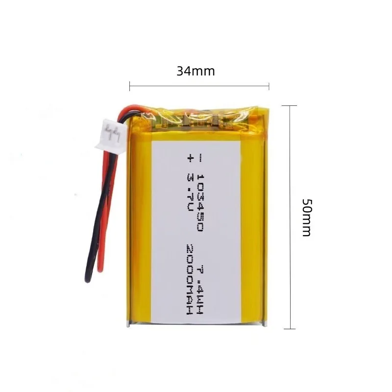 103450 3.7V 2000mAh Polymer Lithium Rechargeable Battery jst PH 2.0mm 2pin plug for Camera GPS navigator MP5 Bluetooth Headset thumbnail 6