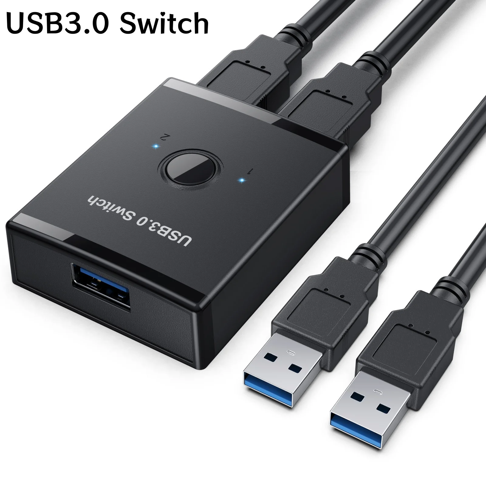 USB3.0 Switch 1x2/2x1 USB Hub Bidirectional USB3.0 Switcher USB 3.0 Extender Shared Controller for PC Keyboard Mouse Printer thumbnail 2