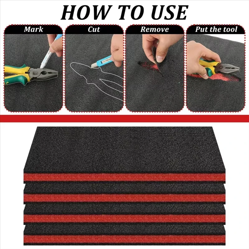 2/4pcs EPE Toolbox Foam for Organization and Shock-Absorbing Protection, Cuttable Polyurethane Insert Sheet for Storage Tool thumbnail 3